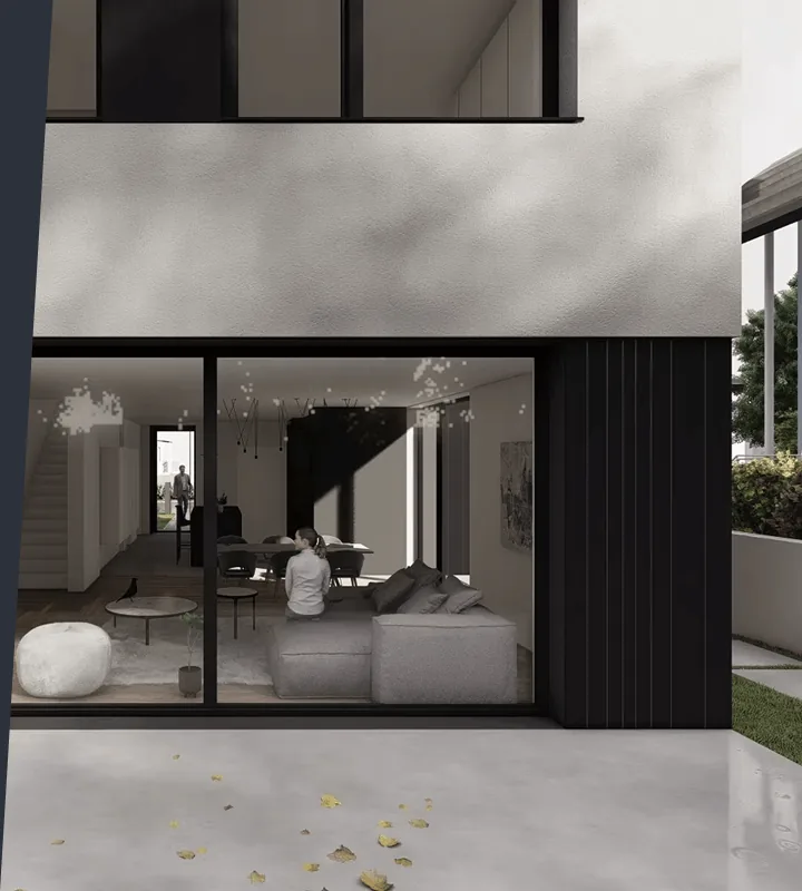 Modern villa with floor-to-ceiling windows
